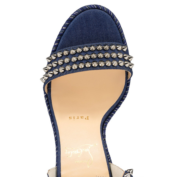 Christian Louboutin Madmonica 120 Blue Denim Platform Wedge Sandal Heel Pump 40 - Picture 6 of 12